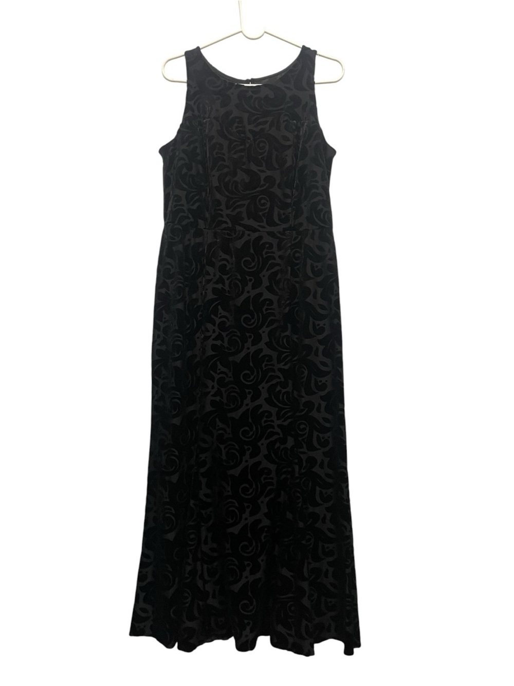 Enfocus Studio sleeveless black maxi dress velvet burnout Size 14